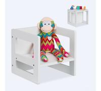 Sedia Bambini Sgabello 2in1 Trasformabile Tavolo 2 Poltroncine MDF 30x30x30 cm