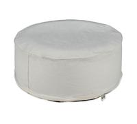 Relaxdays Sgabello Gonfiabile da Esterno, Pouf Arredo Outdoor, Poggiapiedi Rotondo da Giardino, HxD: 26x56 cm, Beige, Poliestere