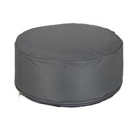 Relaxdays Sgabello gonfiabile, pouf da esterno per campeggio e giardino, sgabello rotondo, pouf, AxP: 26 x 56 cm, grigio scuro, 1 pezzo