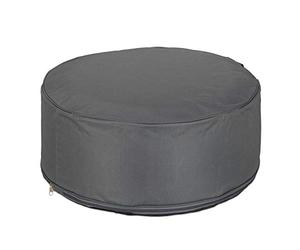 Relaxdays Sgabello gonfiabile, pouf da esterno per campeggio e giardino, sgabello rotondo, pouf, AxP: 26 x 56 cm, grigio scuro, 1 pezzo