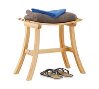 Relaxdays Sgabello in bambù in design curvo