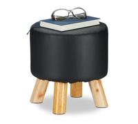 Sgabello in similpelle Pouf imbottito Sediolina tonda 80 kg Sgabello decorativo