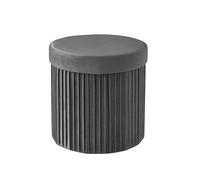 Relaxdays Pouf in velluto con storage