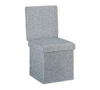 (TG. 73 x 38 x 38 cm ca.) Relaxdays Sgabello Pieghevole con Schienale, Coperchio