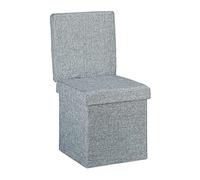 (TG. 73 x 38 x 38 cm ca.) Relaxdays Sgabello Pieghevole con Schienale, Coperchio