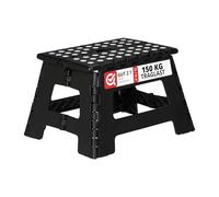 Relaxdays Sgabello pieghevole da campeggio e bagno per bambini, nero | Fino a 150 kg, plastica, 22 x 35 x 28 cm