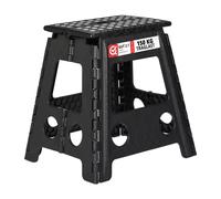 relaxdays Sgabello Pieghevole XL, Trasportabile, da Bagno o Campeggio, Fino a 120 kg, Altezza di 39,5 cm, Nero, 39 cm