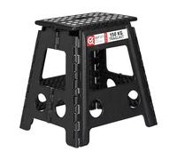 relaxdays Sgabello Pieghevole XL, Trasportabile, da Bagno o Campeggio, Fino a 150 kg, Altezza di 39 cm, Nero