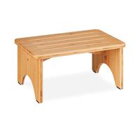 Relaxdays Sgabello Poggiapiedi in bambù, Sgabellino Appoggia Piedi Rialzo Bagno, Soggiorno, 17,5 x 39 x 25 cm, Marrone