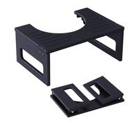 Relaxdays Sgabello WC pieghevole, per adulti, in bambù, antiscivolo, HxLxP: 18x43x27,5 cm, nero