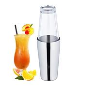 Relaxdays Shaker da Cocktail, Boston Mixer da Barista, 2 Parti, 400 e 600 ml, Acciaio Inox e Vetro, Argento Trasparente, 6 x 8,7 cm
