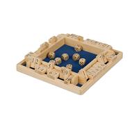 Relaxdays Shut The Box, 10 Tasselli, da 2 a 4 Giocatori, Gioco in Legno per Bambini e Adulti, Board Game, Naturale/Blu, 3 x 22 x 22 cm