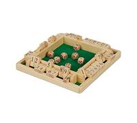 relaxdays Shut The Box, da 10 pz., per 2 a 4 Giocatori, Gioco di società con 8 Dadi, Pieghevole, Legno, Verde/Naturale