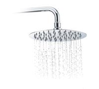 Relaxdays Soffione doccia tondo telefono doccia a pioggia 200 mm acciaio inox specchio lucido 1/2” argento