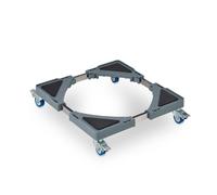 Relaxdays Sottovaso per Piante, Portavaso Allungabile, L x P: 44x44-70x70 cm, per Esterni e Interni, Grigio Argento, 10.5 x 44 x 44 cm