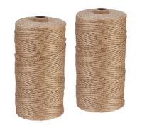 Relaxdays Spago di Iuta 2 mm, 2 Rotoli Juta 250 m ciascuno, Corda Ecosostenibile per Artigianato, Imballaggio, Marrone