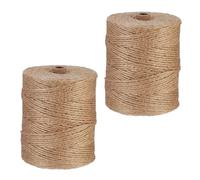 Relaxdays Spago di Iuta 3 mm, 2 Rotoli Juta 300 m ciascuno, Corda Ecosostenibile per Artigianato, Imballaggio, Marrone