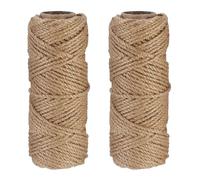 Relaxdays Spago di Iuta 4 mm, 2 Rotoli Juta 45 m ciascuno, Corda Ecosostenibile per Artigianato, Imballaggio, Marrone