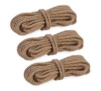 Relaxdays Spago di Iuta 8 mm, 3 Rotoli Juta 10 m ciascuno, Corda Ecosostenibile per Artigianato, Imballaggio, Marrone