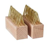 Relaxdays Spazzola per Fughe, Set da 2, Spazzole di Ricambio, Rimozione Muschio e Erbacce, da Giardino, Naturale/Ottone