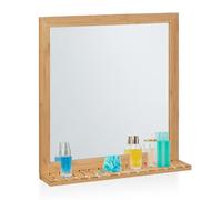 Specchio bagno con mensola Specchiera in bambù 4 kg 52x52 cm