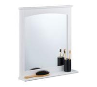 Specchio MDF Bagno Mensola Specchiera Rettangolare Ripiano HLP: 60 x 55 x 11 cm
