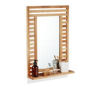 Relaxdays Specchio da bagno con cornice e ripiano