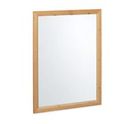 Relaxdays Specchio da Bagno, Cornice Rettangolare in bambù, Specchiera da Parete per Ingresso, HxL: 80x60 cm, Naturale