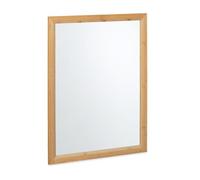 Relaxdays Specchio da Bagno, Cornice Rettangolare in bambù, Specchiera da Parete per Ingresso, HxL: 80x60 cm, Naturale
