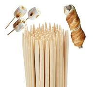 Relaxdays Spiedi in bambù, in Set da 100, Spiedini Lunghi per Salsicce, Universali, per Griglia e Falò, Ø 8 mm, Naturale