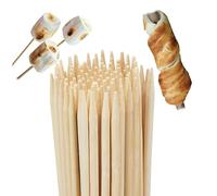 Relaxdays bambù, Marschmallow, Universali, L: 90, Spiedini in Legno, Set da 100 Spiedi da 90 cm per Salsicce, Cucina, Griglia e Barbecue, Attrezzo BBQ, Naturale, Rosa