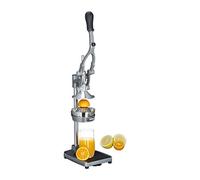 Relaxdays Spremifrutta manuale con tagliapatate, tagliamela, spremiagrumi HxLxP 47,5 x 17 x 40,5 cm, acciaio inox