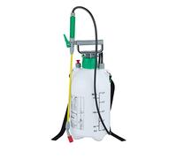 Relaxdays Spruzzatore a Pressione da 5 l, Irroratore, Tubo & Lancia, da Giardino, 3 Bar, Ugello Regolabile, Bianco