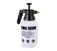 Relaxdays Spruzzatore a Pressione, Nebulizzatore, Valvola Regolabile in Ottone, Manometro Bottiglia Pesticidi 1 L, Nero