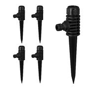 Relaxdays Spruzzatore Set da 5 Irrigatori per Prati, Giardino, Gitatta 6 m, con Spuntone per Il Fissaggio, in Plastica, Nero, 19 x 6 x 3 cm