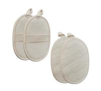 Relaxdays Spugna di Luffa Naturale, Set da 4 Scrubber per Corpo Esfoliante, Loofah Vegetale per Doccia, Donne e Uomini, Poliestere, 18 x 11 x 0.5 cm
