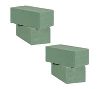 Relaxdays Spugna per Fiori Freschi, Set da 4 Floral Foam per Composizioni Floreali, per Matrimoni, 8x23x11 cm, Verde