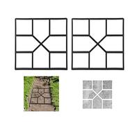 Relaxdays Stampo per Cemento, Set da 2, Forma Pavimento del Vialetto in Giardino, Path Maker, HLP: 4x40,5x40,5 cm, Nero