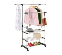 Relaxdays Stand appendiabiti a 2 barre con ruote