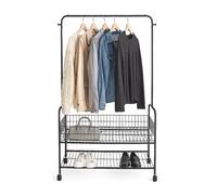 Relaxdays Stand appendiabiti con 2 ripiani e ruote