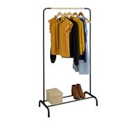 Relaxdays Stand Appendiabiti da Terra, Guardaroba Appendi Abiti da Ingresso e Camera da Letto, HLP: 149x80x40 cm, Nero, Ferro