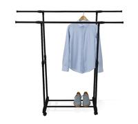 Relaxdays Stand con 2 barre appendiabiti e ruote