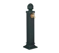 Relaxdays Standbrunnen Antik 80 cm Fontana Antica con Rubinetto, 80 x 18,5 x 22 cm, Fissaggio a Terra, Verde, 40% Alluminio 20% Ferro