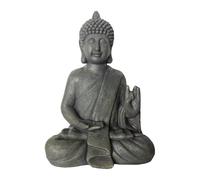 Relaxdays Statua Buddha Seduto, Resistente alle intemperie, 52 cm, da Giardino e Soggiorno, Antracite Vintage