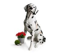 Relaxdays Statua da Giardino Cane Dalmata, 83 x 39 x 52 cm, poliresina, Resistente alle intemperie, Bianco/Nero