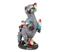 Relaxdays Figura da giardino T-Rex che divora nani
