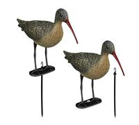 Relaxdays Statua da Giardino, Set da 2, Uccellini da Poggiare, Plastica Resistente alle Intemperie, Nero Marrone, 33 x 13 x 43 cm