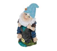 Statua gnomo giardino secchio acqua nano poliresina antigelo 24 cm multicolore