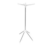 Relaxdays Stendibiancheria, 27 grucce, pieghevole, carico massimo 15 kg, HxP: 143x56 cm, bianco/argento
