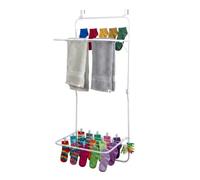 Relaxdays Stendibiancheria da appendere alla porta, 4,9 m, bianco